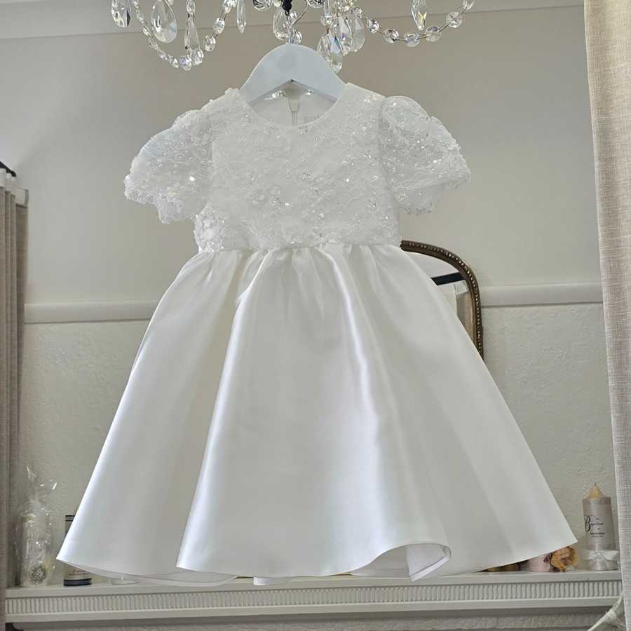 short lace Baptism Gown