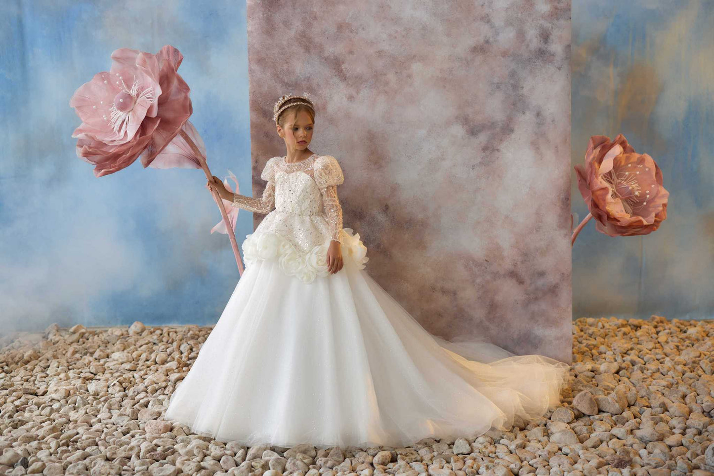 first holy communion dress with sleeves or flower girl