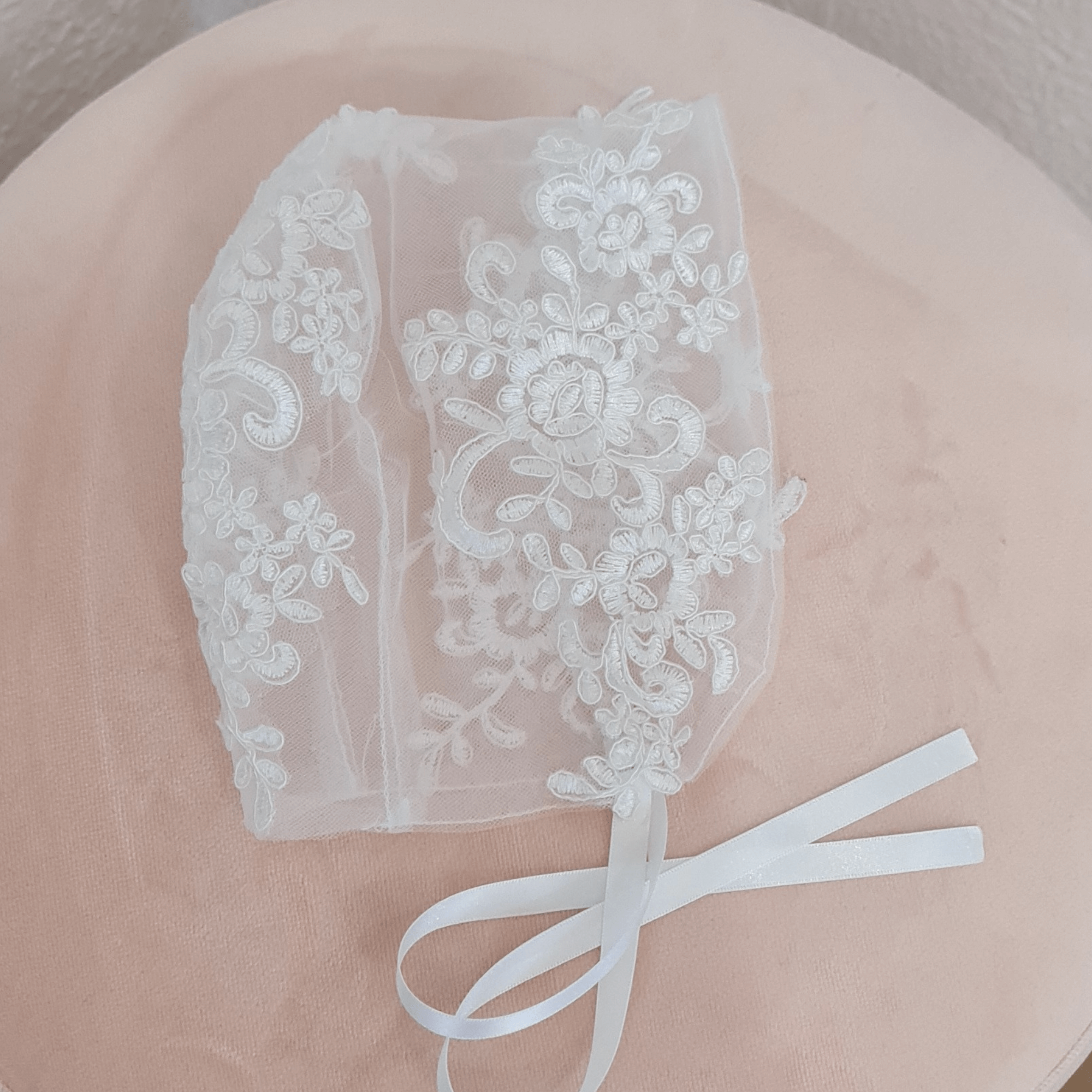 Handmade lace Baptism Bonnet