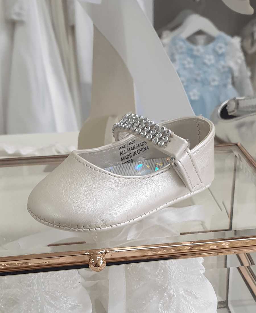 Diamante Christening baby shoes