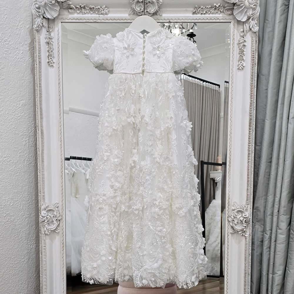 ivory 3d christening dress for baptism