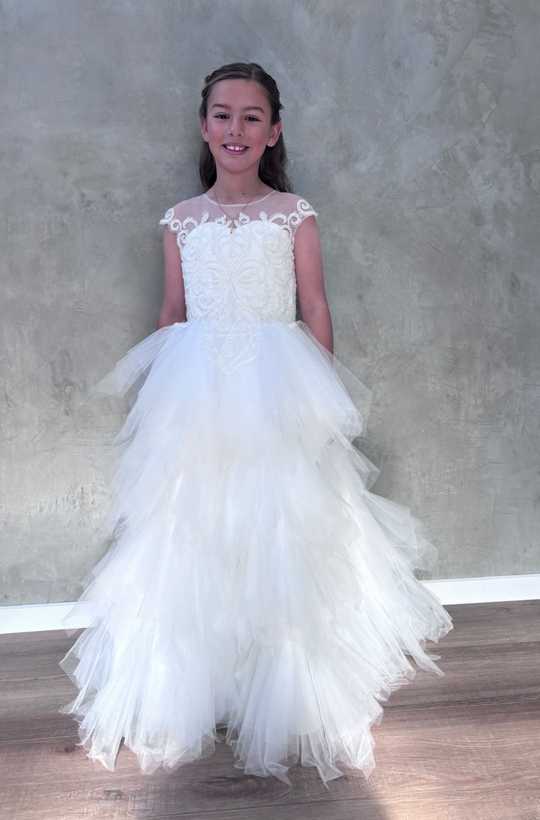 modern ivory communion dress