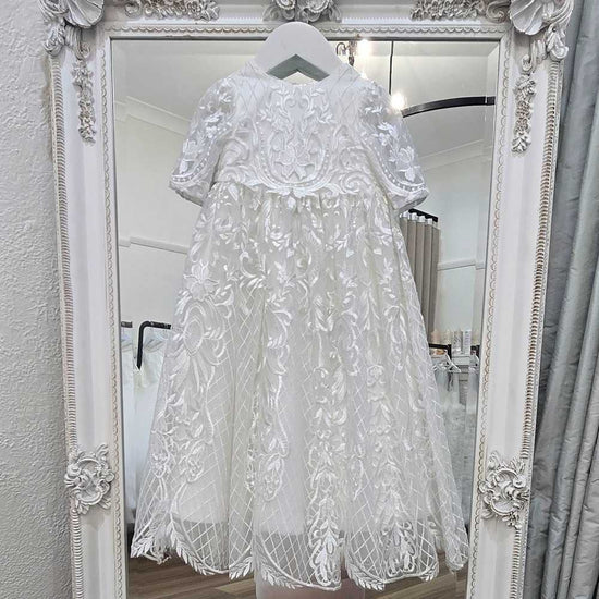 girls ivory alce christening gown