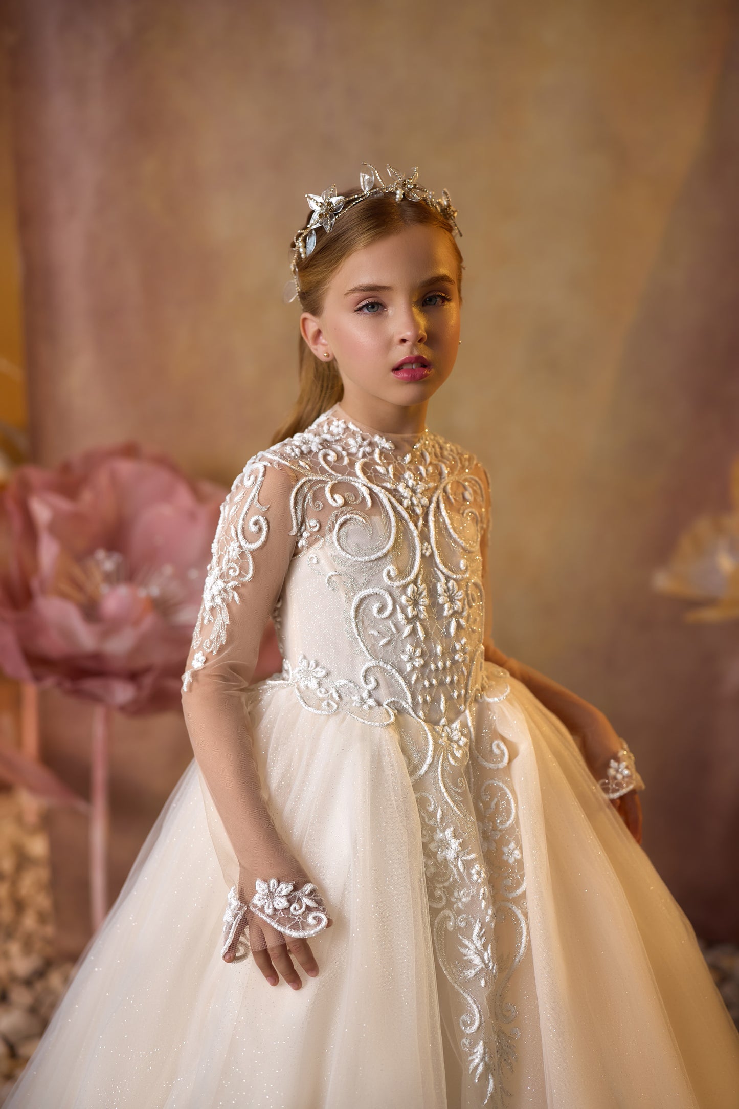 princess Girls Dress iwth train