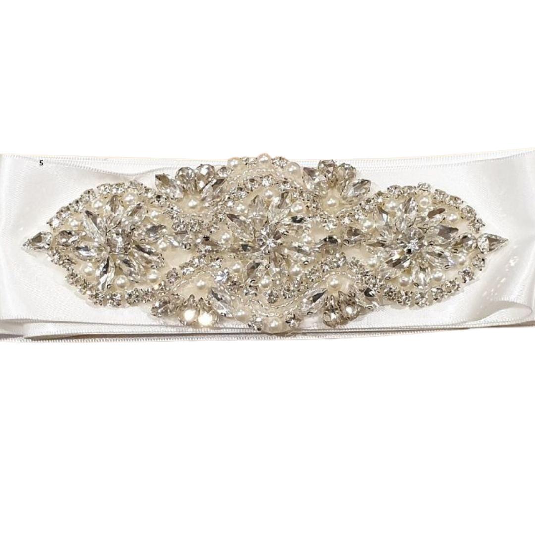 Truly a Vision Silver Rhinestone Bridal Belt