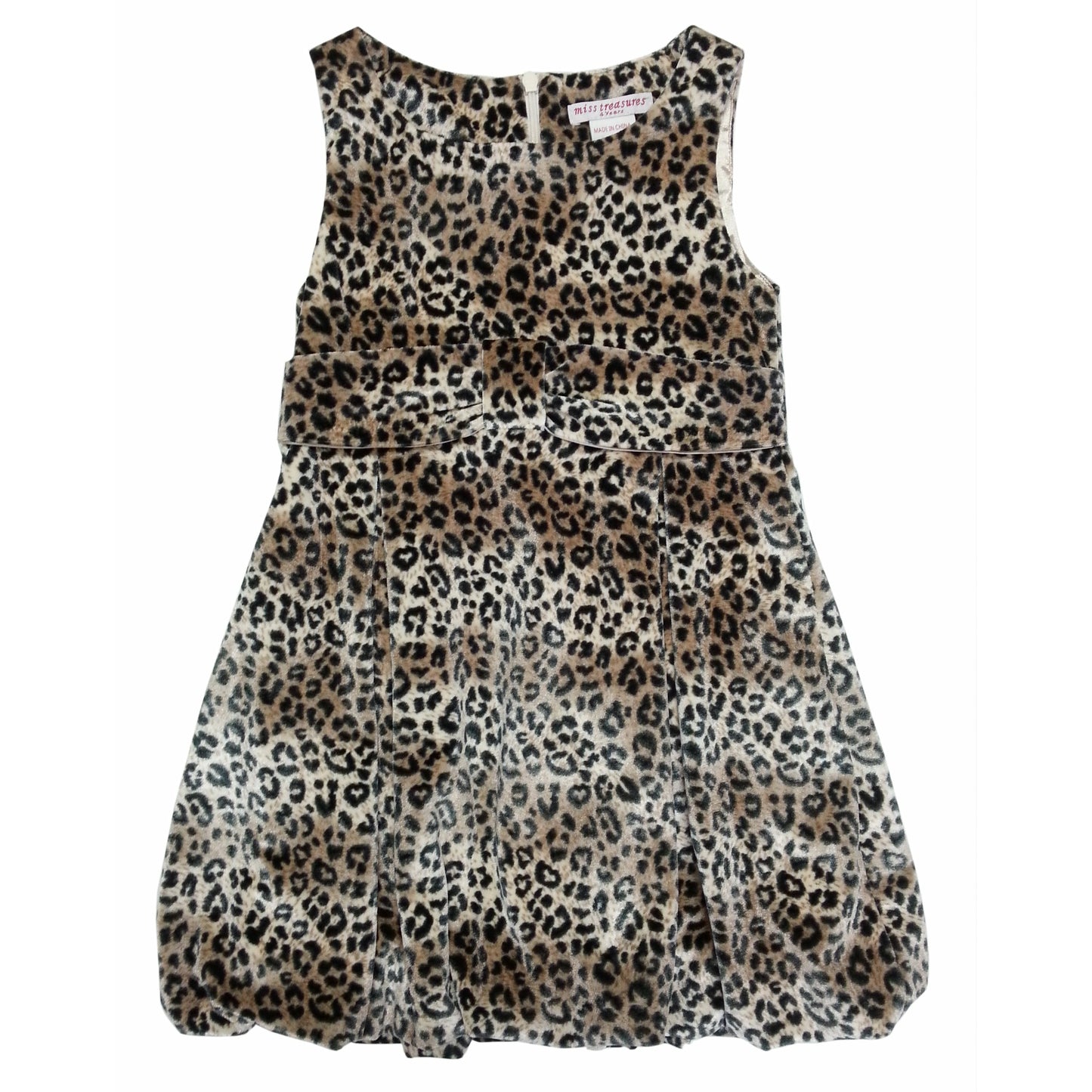 Aria balloon leopard dress-Brown