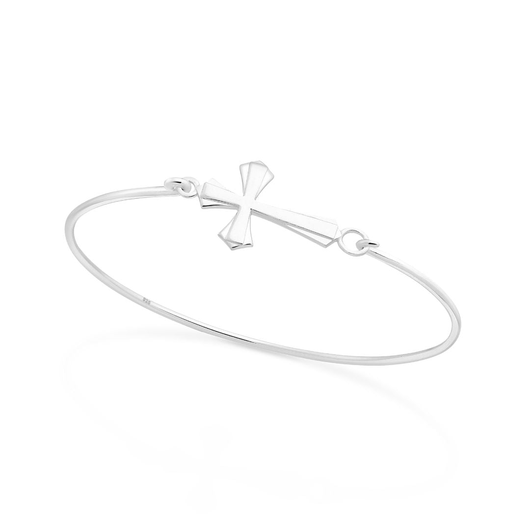 Silver cross deals bracelet womens